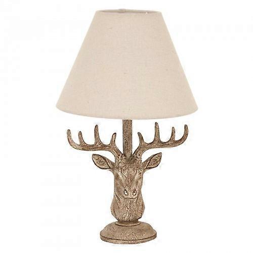 Hill Interiors Stag Head Linen Table Lamp