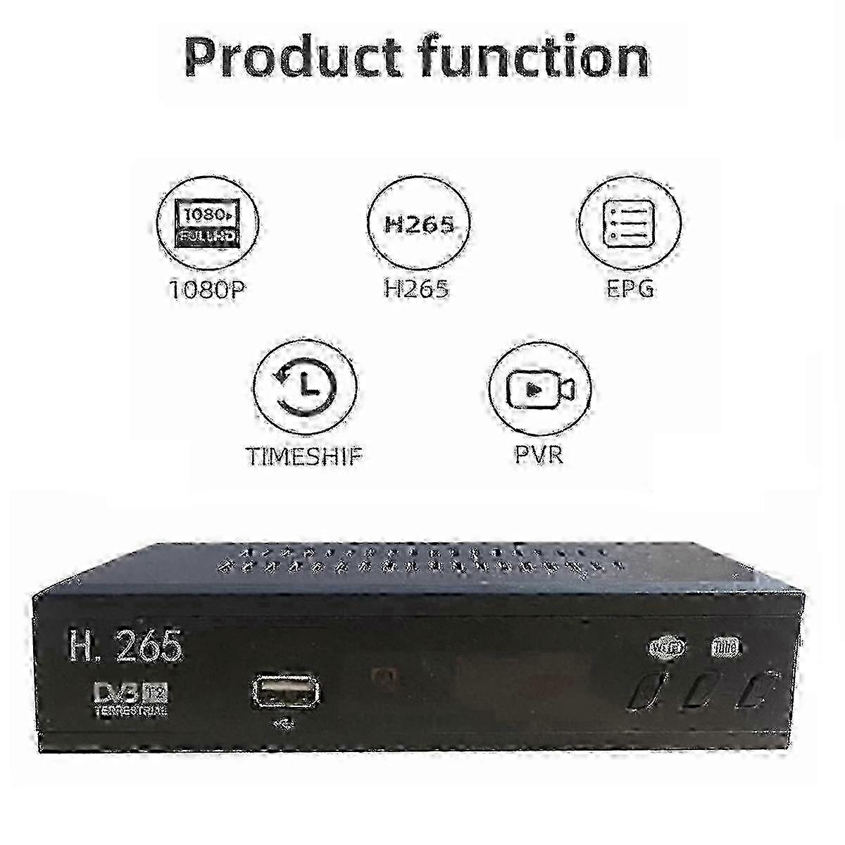 1080P HD Digital TV Tuner with HEVC 265 Decoder USB Terrestrial TV Receiver featuring EPG and DVB-T2 Support for Set To SZRH miao8