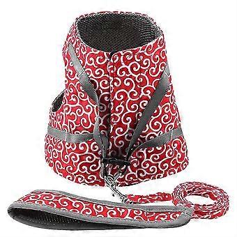 Escape Proof Cat Harness Padded Vest with Leash Adjustable Soft Mesh for Cat Walking (Red XS)