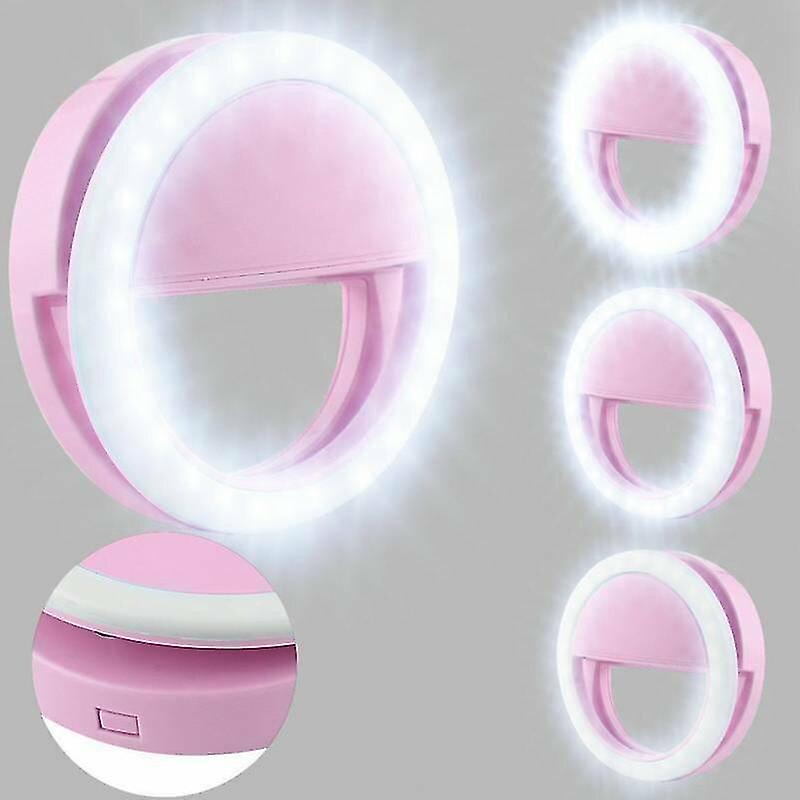 Camera Accessory Sets Pink Selfie Led Light Ring Clip Camera Fill Light Lamps For Phone