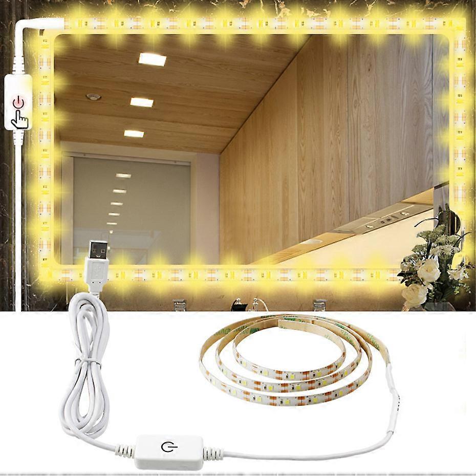 LED Mirror Light, 2M LED Vanity Light Strip, 3000K Warm Light, Dimmable for Makeup Mirrors