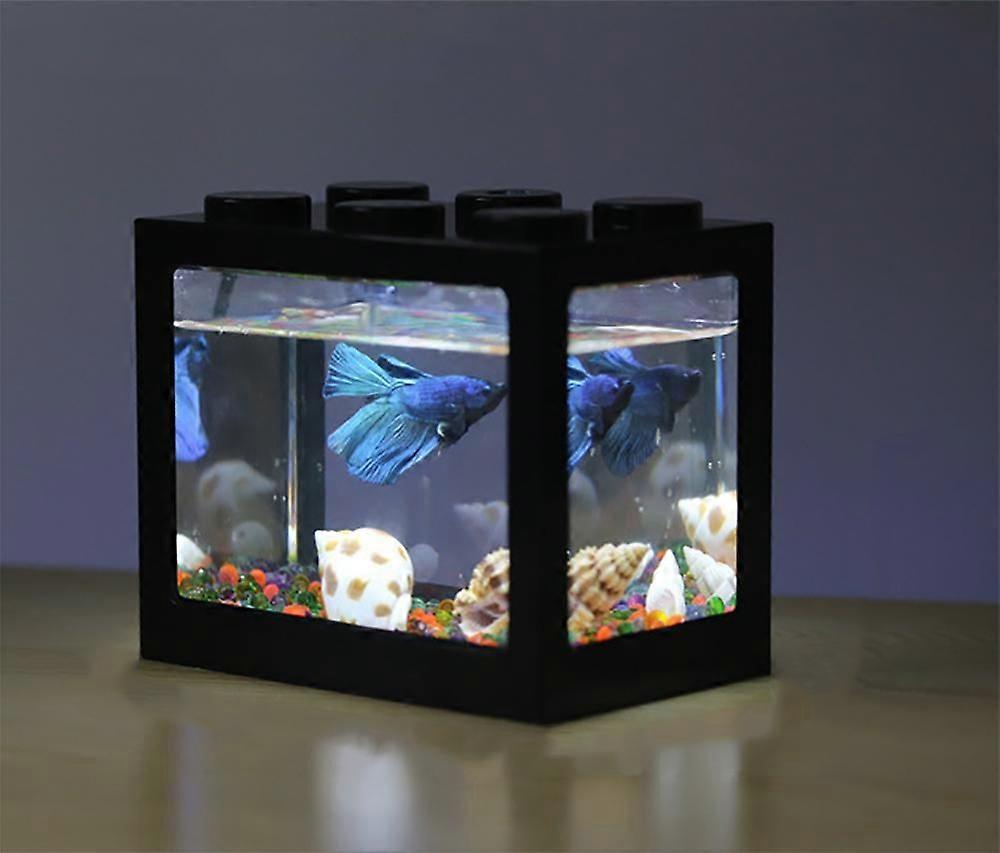 小さい金の魚飼育用の水槽のbettaの観賞用の水槽の机のアクリルの透明なプラスチック水槽の小さい机の環境に優しいプロダクト黒い色