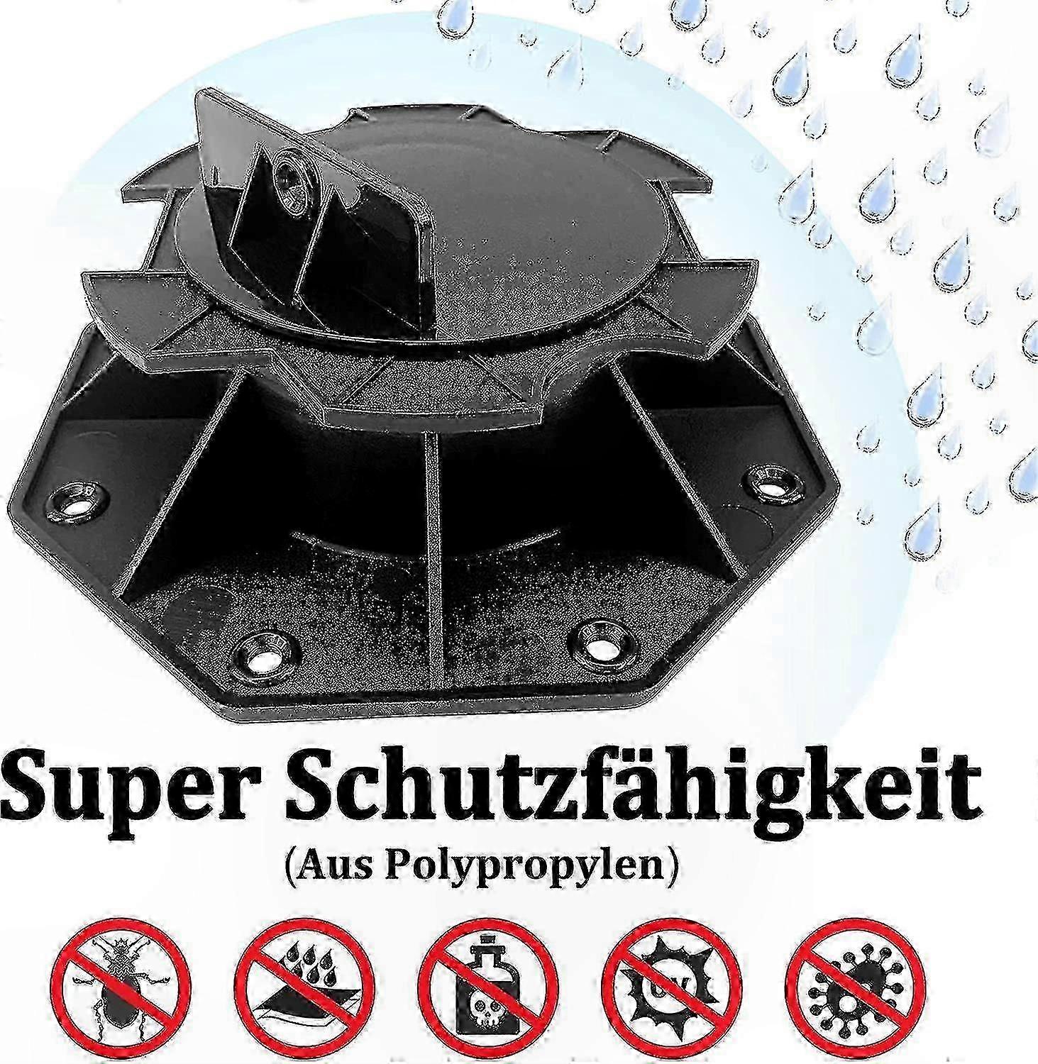 5-Piece Adjustable Plastic Decking Set: 30-60mm Height for Boards, Substructure & Panels