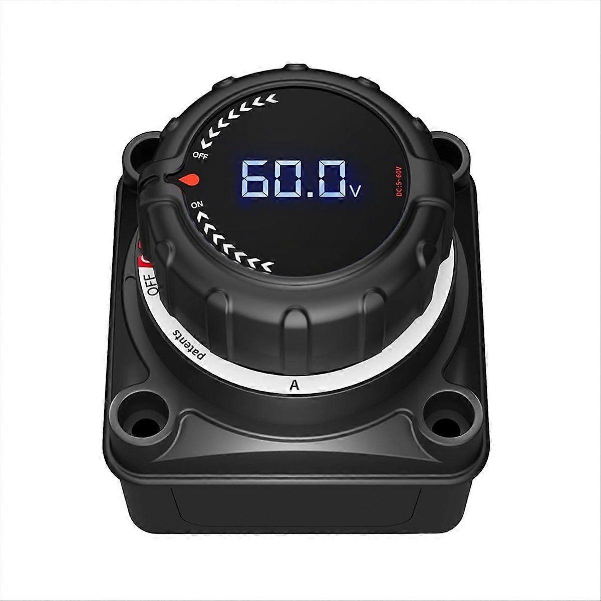 Upgrade Battery Disconnect Switch with Voltmeter, Master Isolator Cut/Shut Off Switch DC5-60V for M