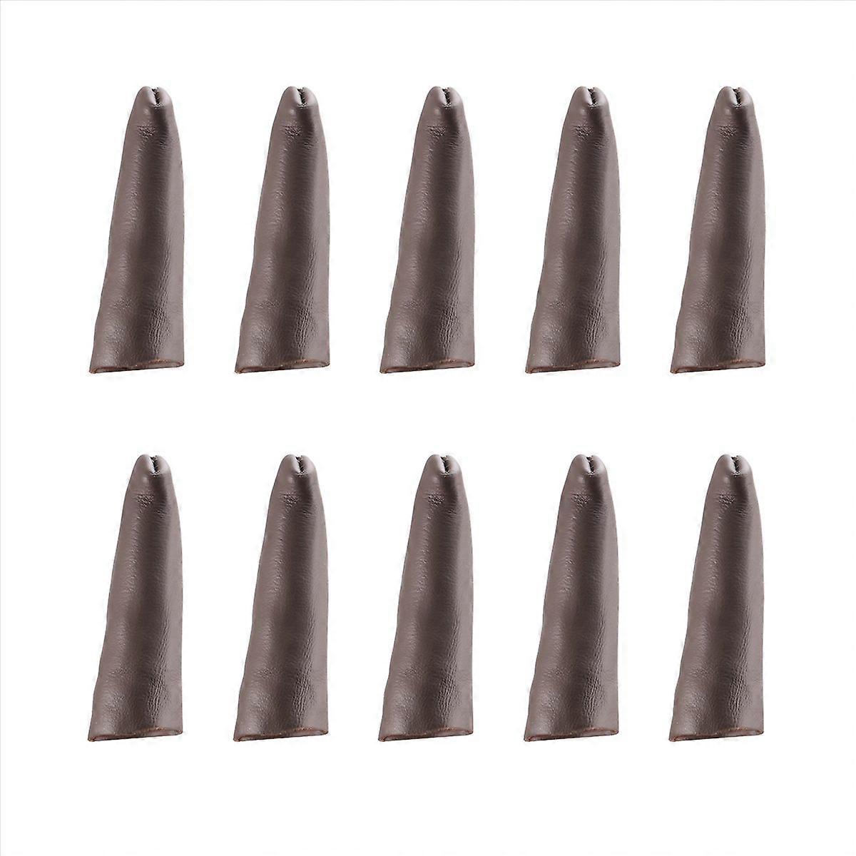 Leather Finger Protector Finger Thimble Guards Tools,Brown
