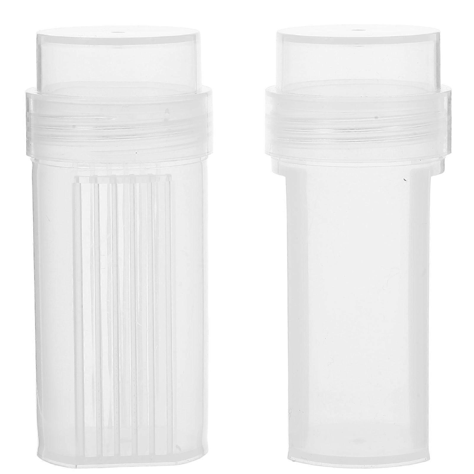 2pcs Plastic Staining Jar: 5 Slides Capacity Staining Tank - Transparent Reusable Jar With Lid For Lab Microscope - Laboratory Supplies