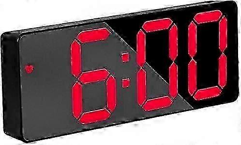Compact digital alarm clock with snooze feature, adjustable brightness, temperature display, date function, 12/24-hour format, portable electronic des