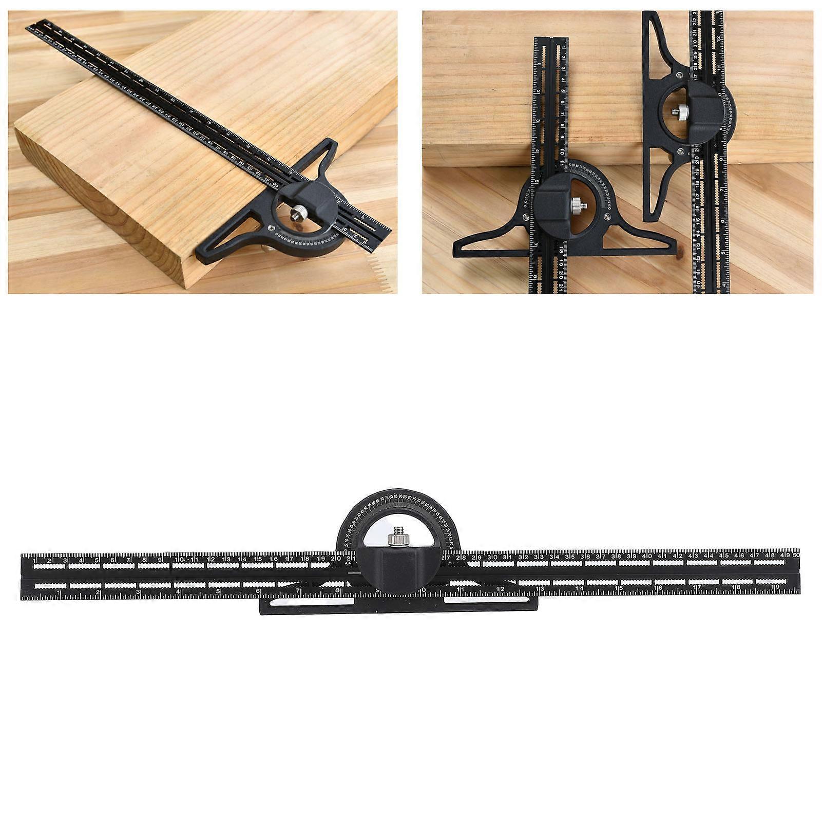 Combination Square 20 Inch 360 Degree Rotation Aluminum Alloy Sliding Combination Angle Ruler 