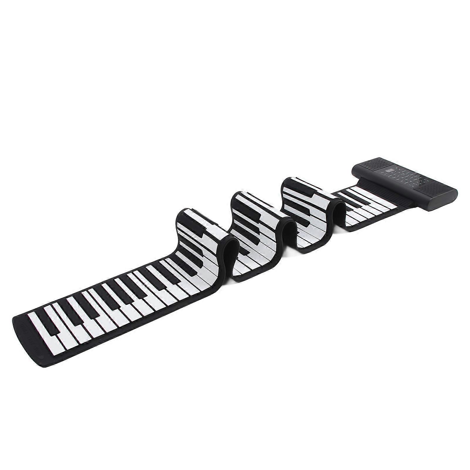 Foldable Piano Keyboard Rechargeable LED Display 128 Tones 128 Rhythms MIDI Output Support 14 Demo Songs 88 Keys Electronic Hand Roll Piano 