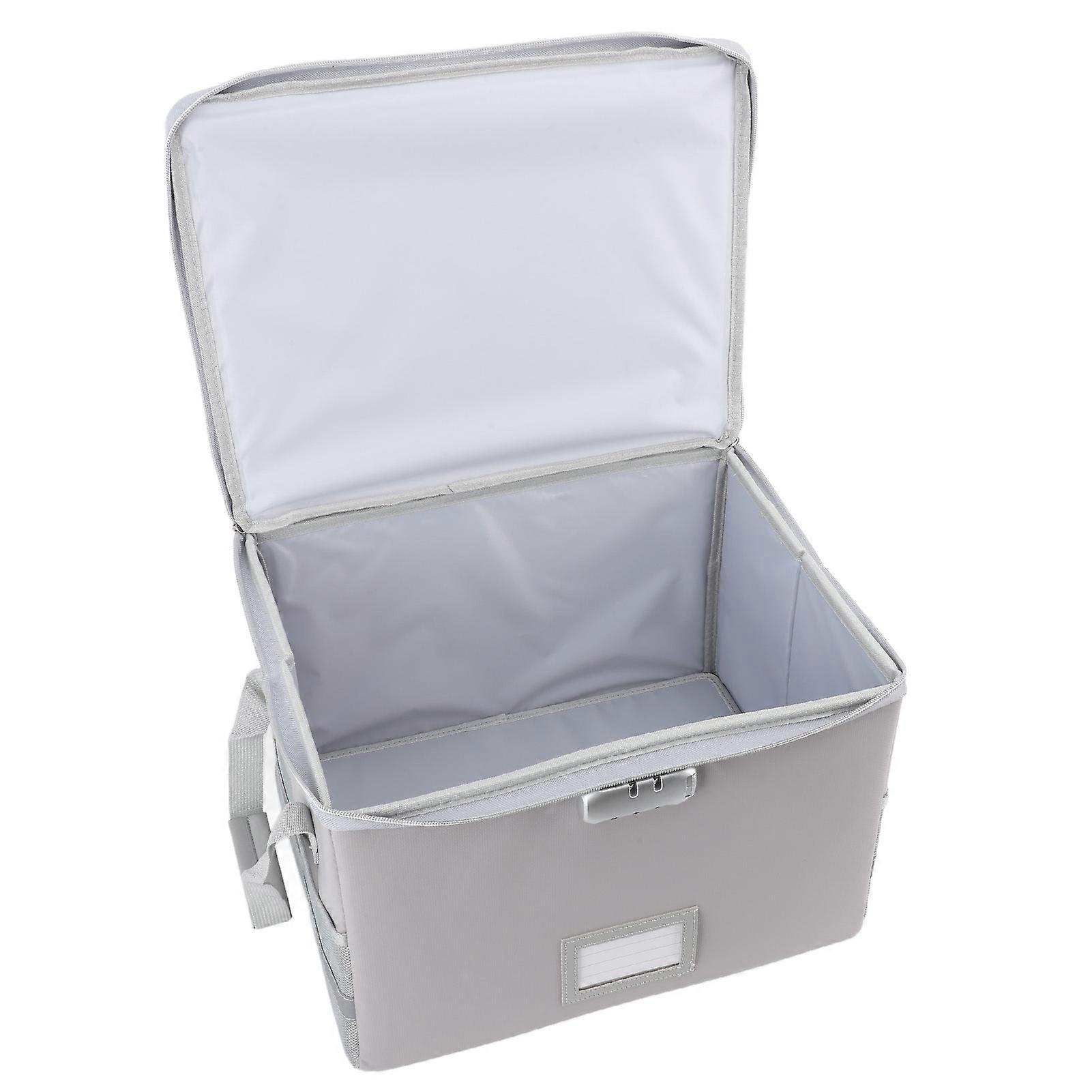 Fireproof Document Box with Lock Waterproof Portable File Organizer Storage Box for Office 
