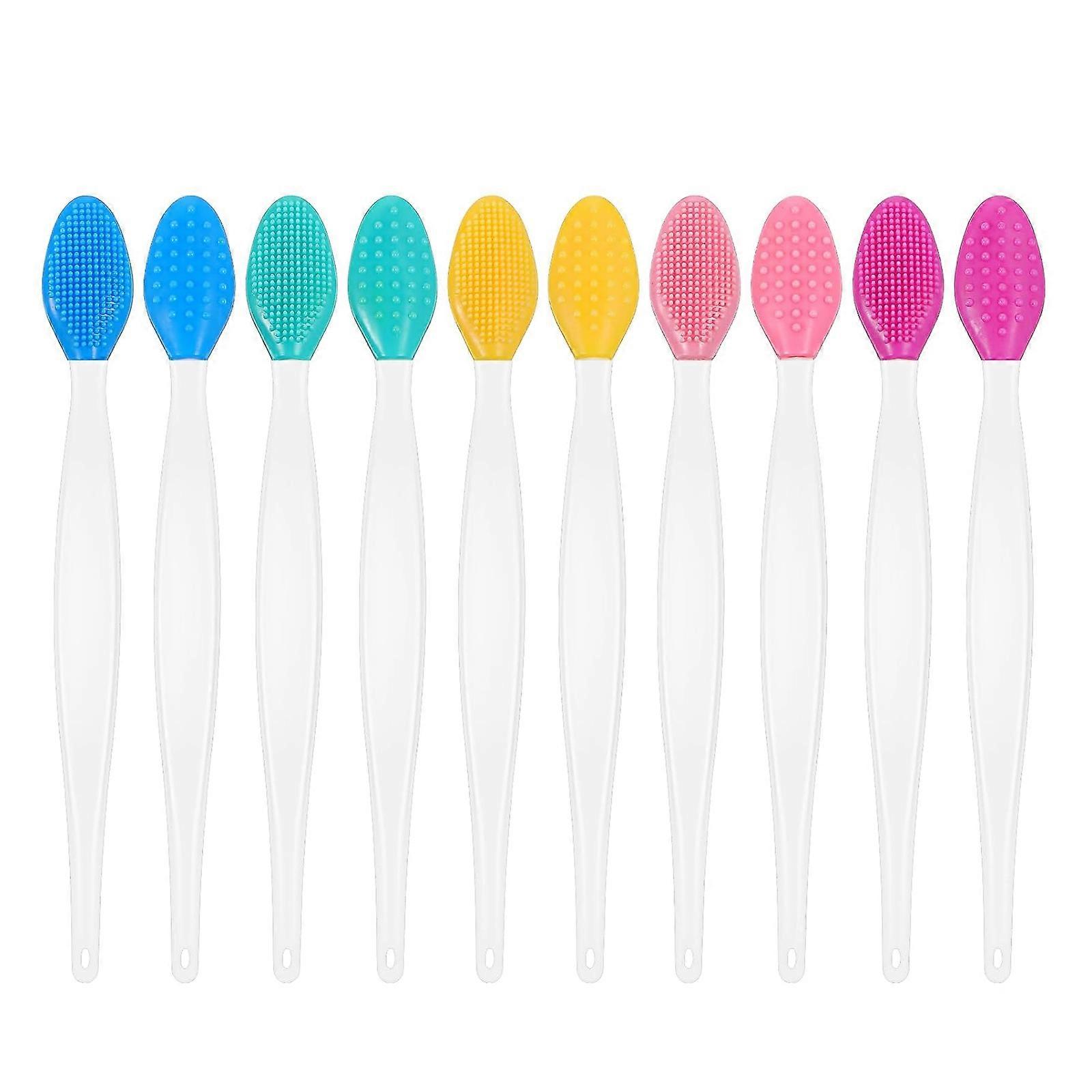 Reusable Silicone Pore Brush Kit 10pcs Non Irritating Design For Deaded Skin Removal And Circulations Boost Multicolor