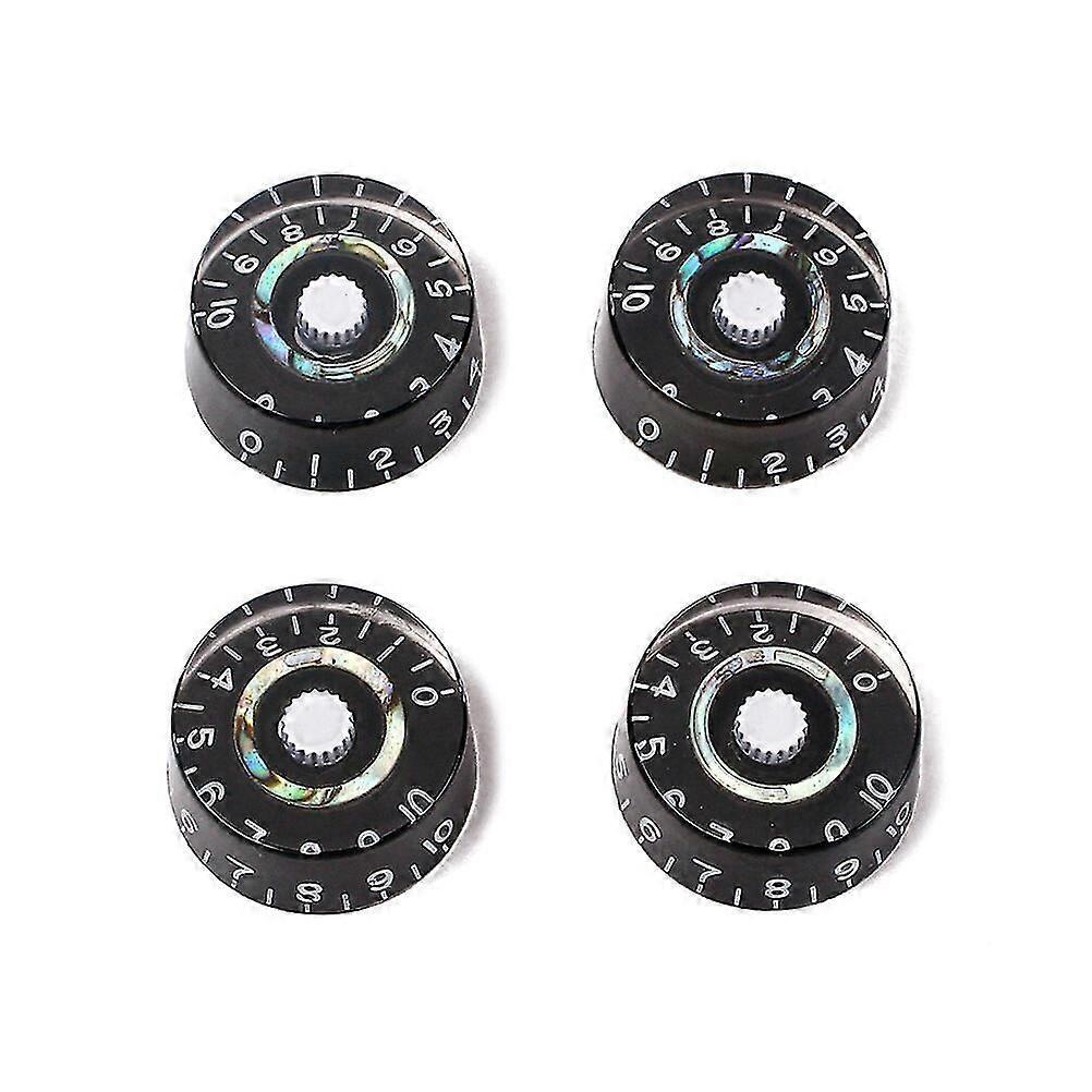4pcs Black Electric Guitar Knobs Abalone Blue Green B-stock