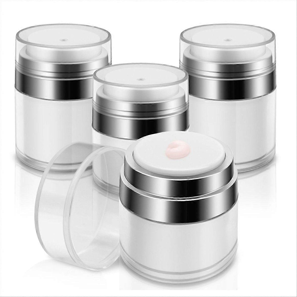 Airless Pump Jar, Refillable Cream Jar Vacuum Bottle Travel Size Empty Container for Cream and Loti