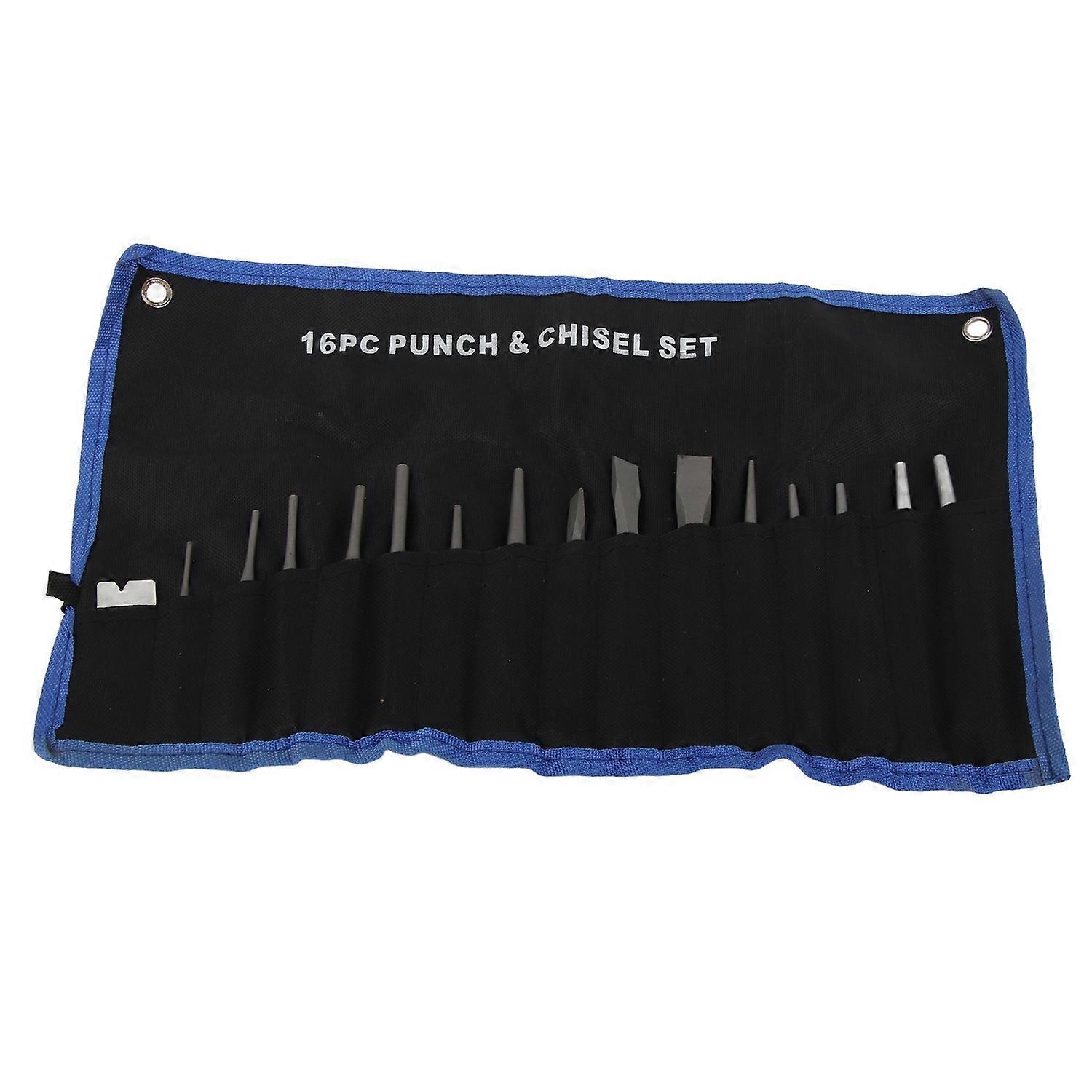 16Pcs Mechanics Punches and Chisel Set Pin Centre Taper Cold Gauge