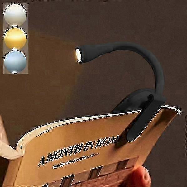 Book lamp, rechargeable clip on reading lamp, adjustable brightness