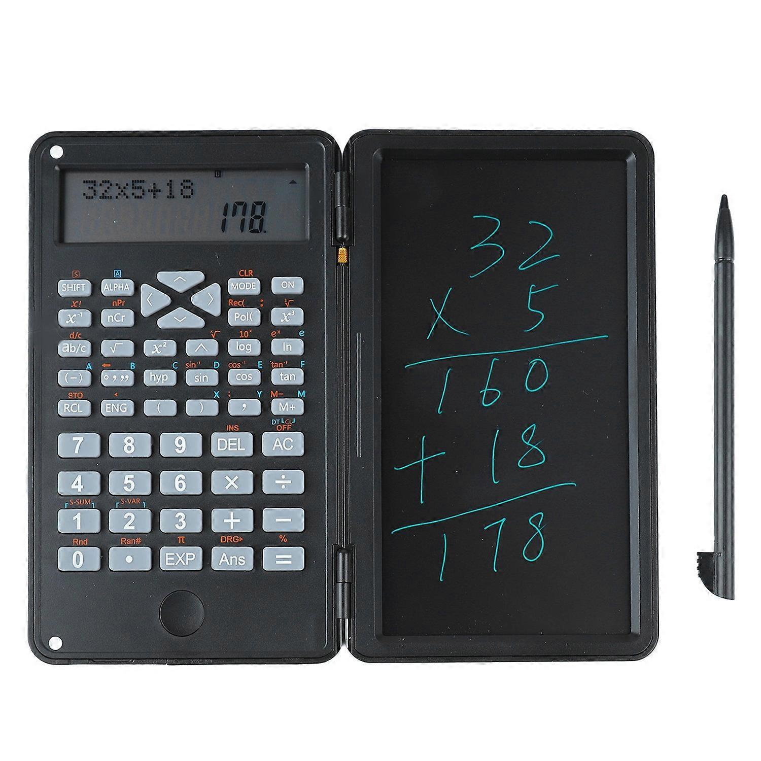 Scientific Calculator Two Row LCD Display Writing Tablet Sensitive Multifunction Desk Calculator for