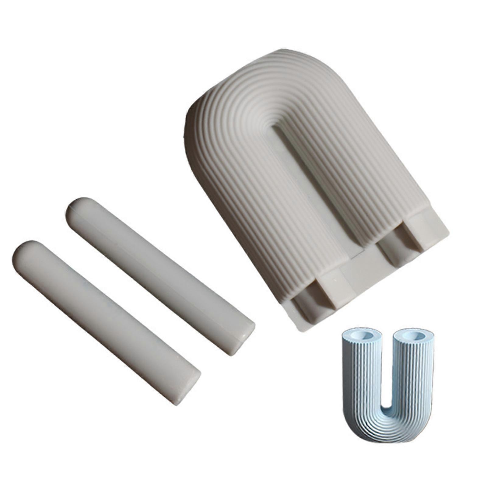 תבנית סיליקון שאינה דביקה לפמוטים בצורת U עם פסים גיאומטריים, אידיאלית לאוהבי יצירה ויצרני מתנות, צבעונית