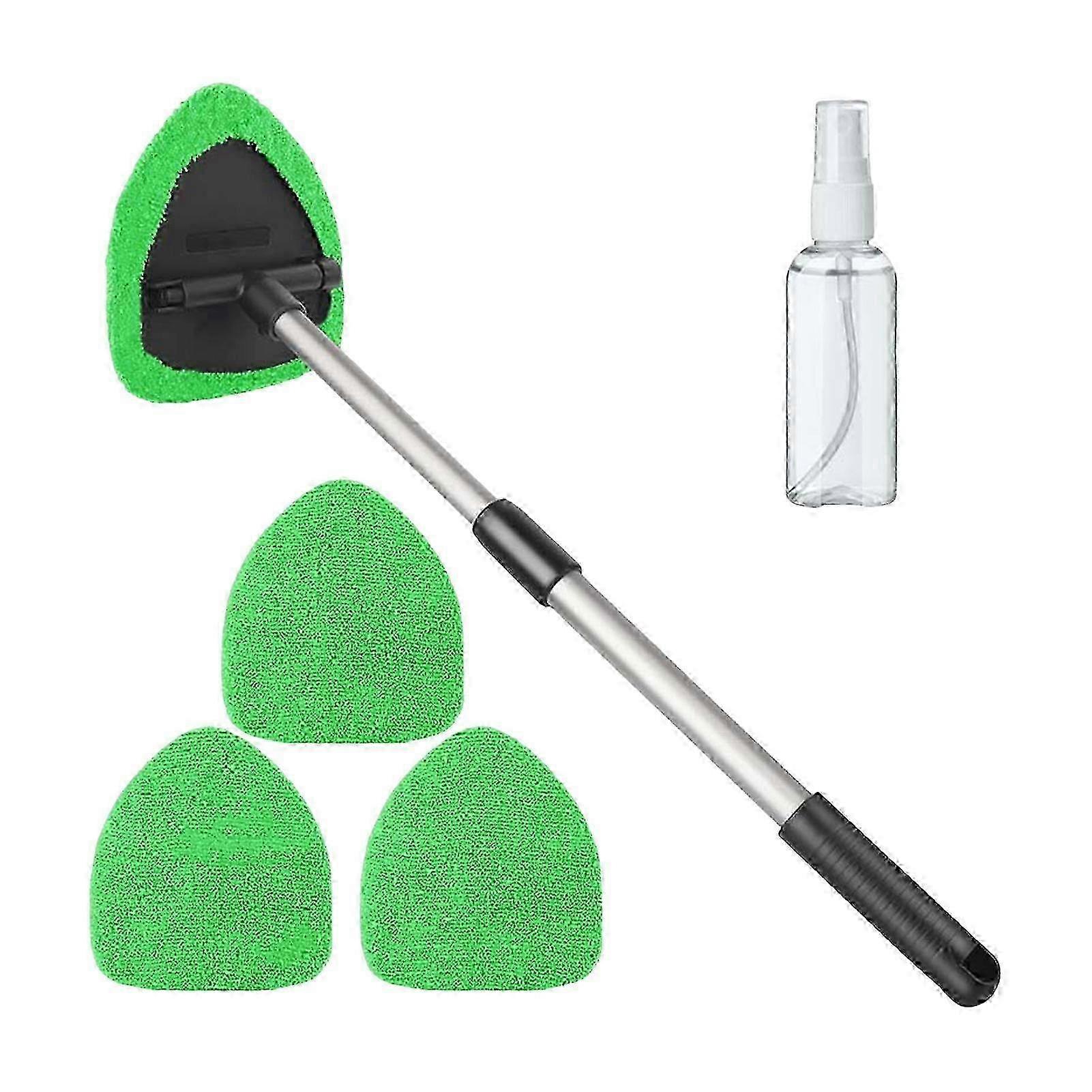 Car Window Cleaner Windshield Cleaning Tool with Long Handle No-Scratch Versatile Auto Glass Mirror Wand Care Kit