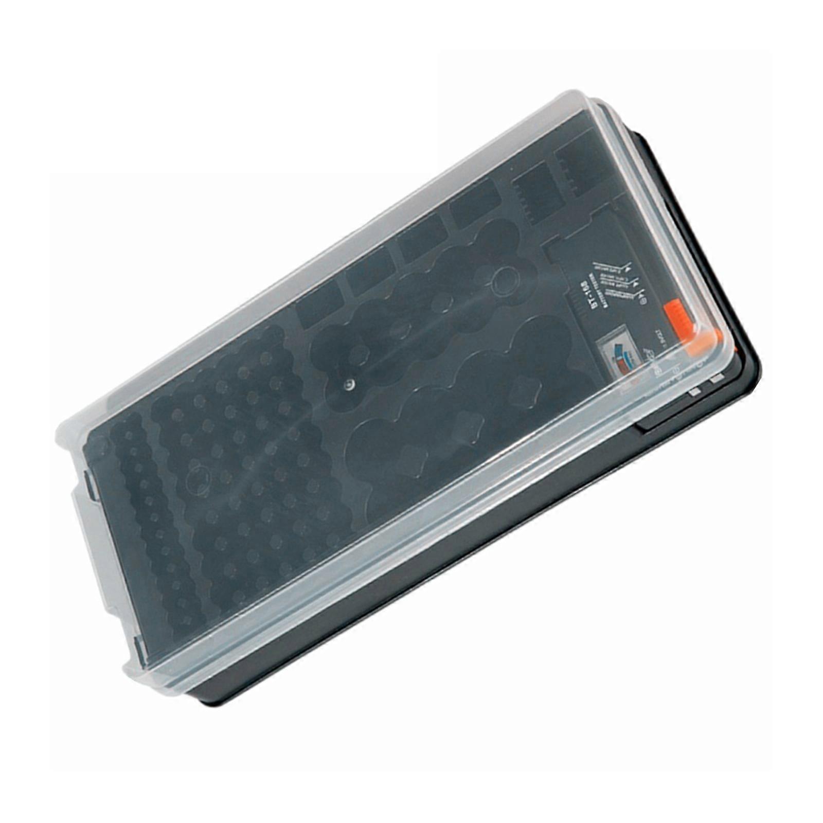 Rechargeable Cell Organiser System 116 Grid Transparent Protective Cover Removable Dividers with Charging Detection Multicolor