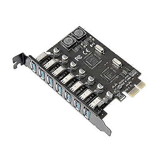 7 Port PCIe USB 3.0 Expansion Card 5Gbps Hub Adapter for Desktop Motherboard