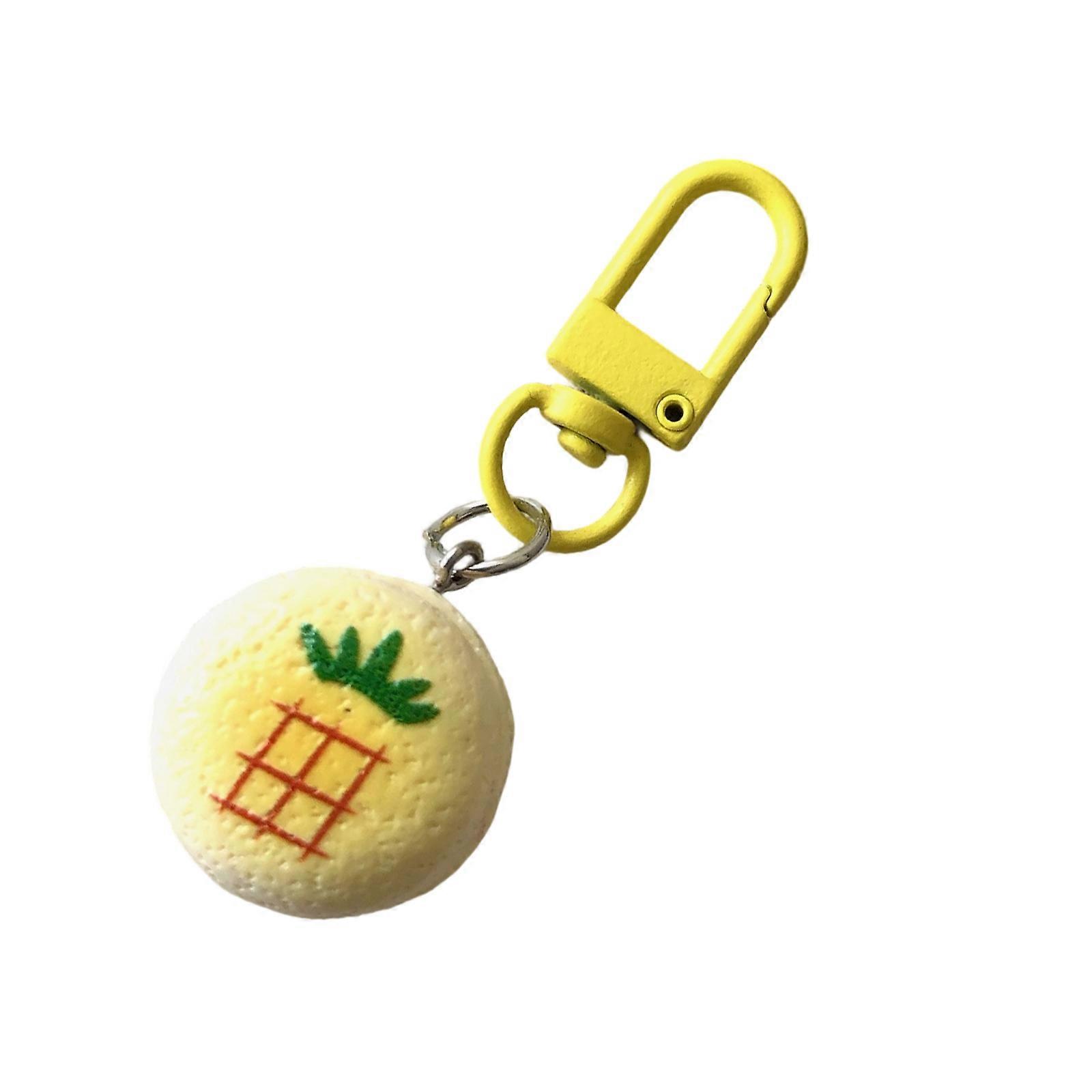 Vibrant Fruit Pattern Key Ring User Friendly Resin Craftsmanship Keychain Car Key Hanging Pendant Decoration Multicolor