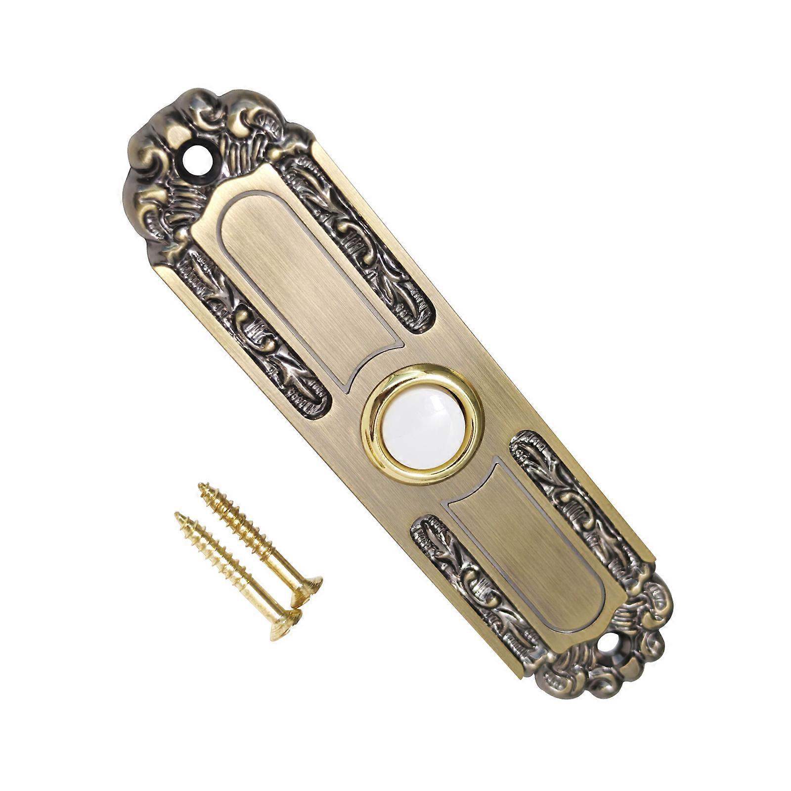 Antique Bronze Doorbell Button With LED Illuminated Solid Brasses Construction Weatherproofed For Outdoor Use Multicolor