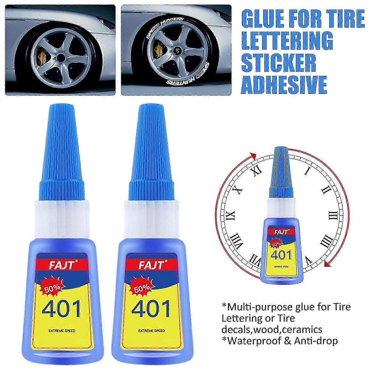 タイヤレタリングステッカー接着剤用接着剤粘着用タイヤ2ボトルへの文字