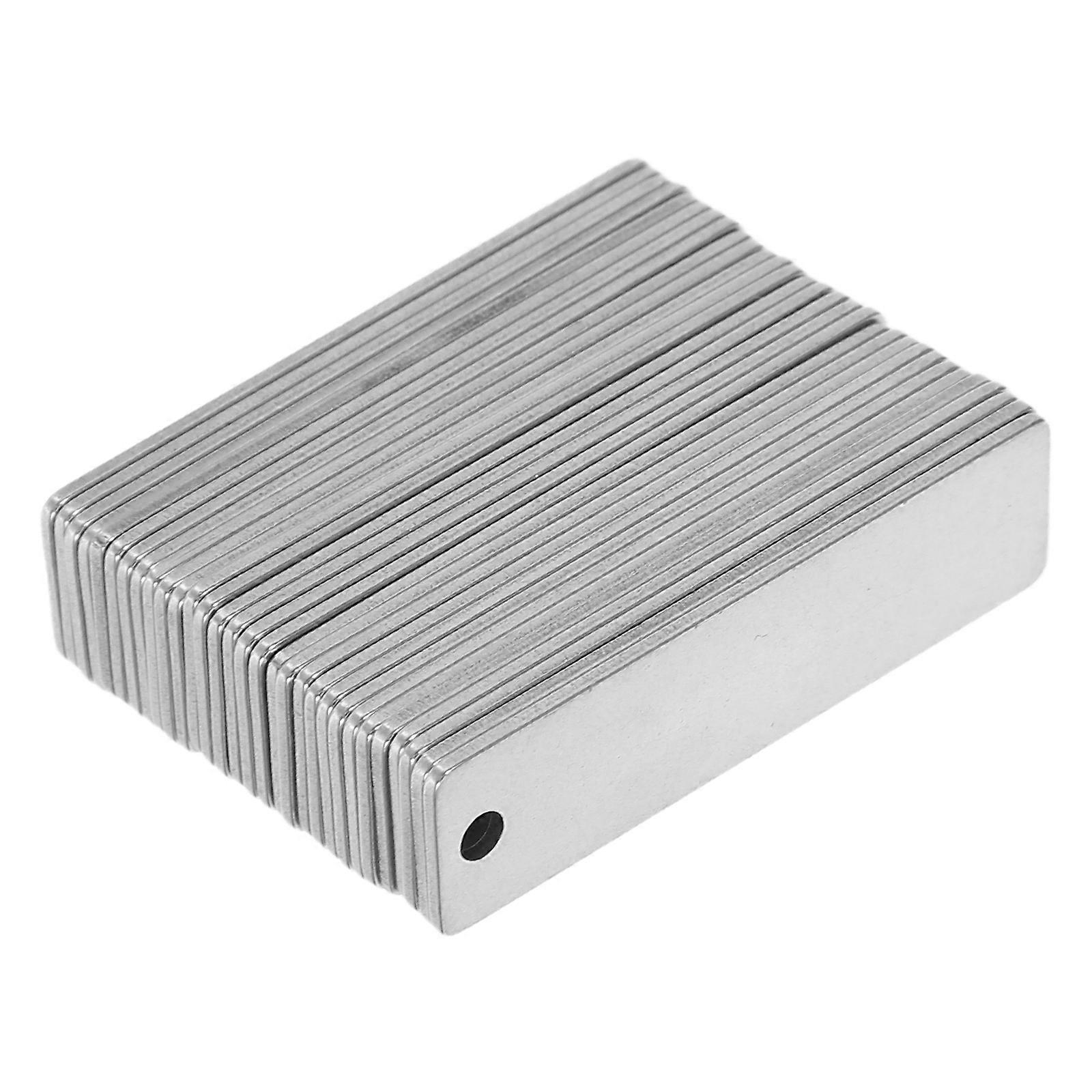 Stainless Steel Rectangle Blank Tags for Stamping with 30Pcs Durable Blanks