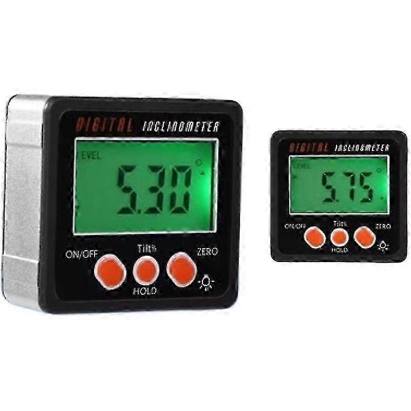 f Multifunctional Mini Backlight Digital Display Protractor Inclinometer Level Box Angle Gauge Meter 4*90 Degree Range Bottom with Magne