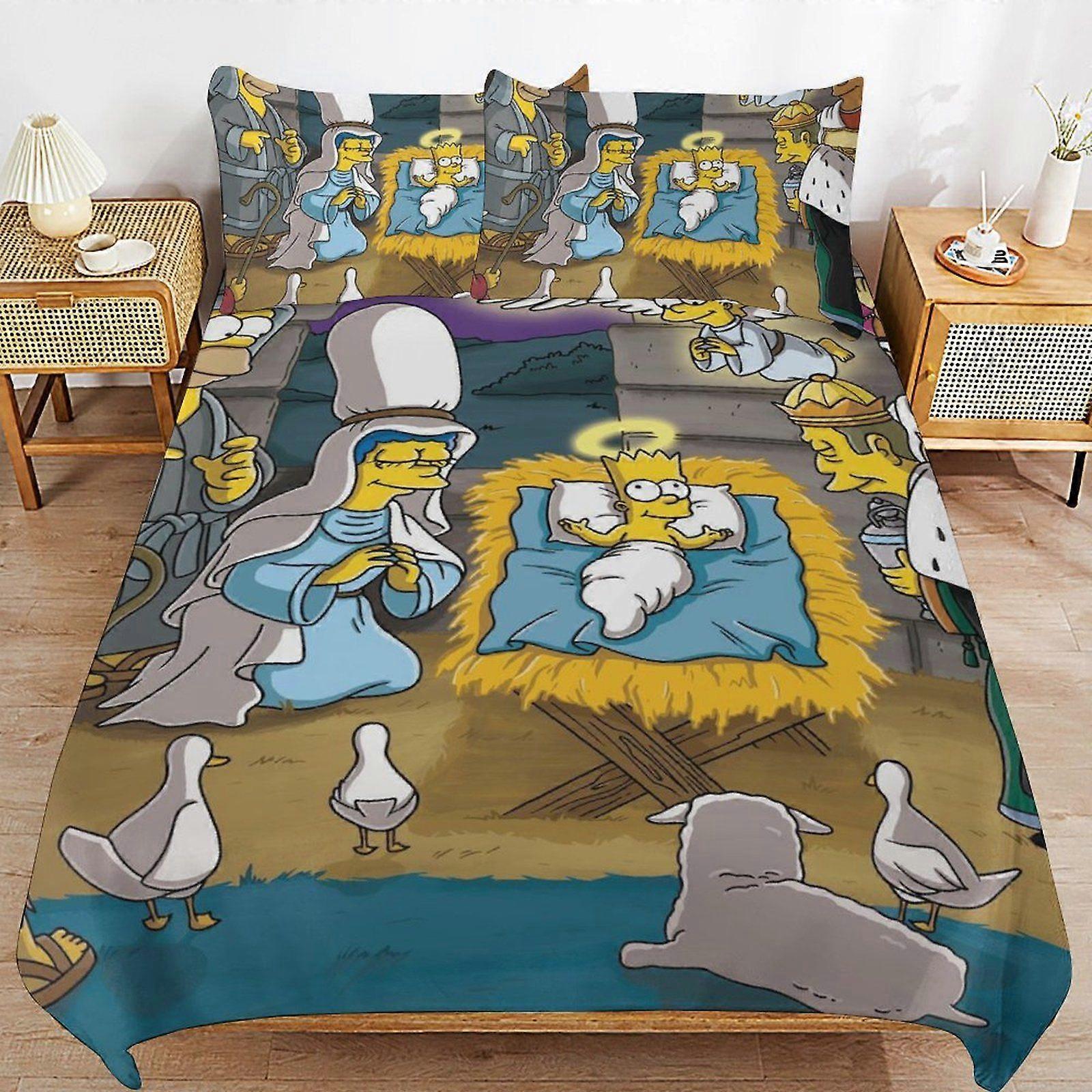 w328 Simpsons  La pelcula Daily Routine Sleep Ready Fabric Soft Layer Long Lasting Thread Duvet Cover Sets Essentials i328