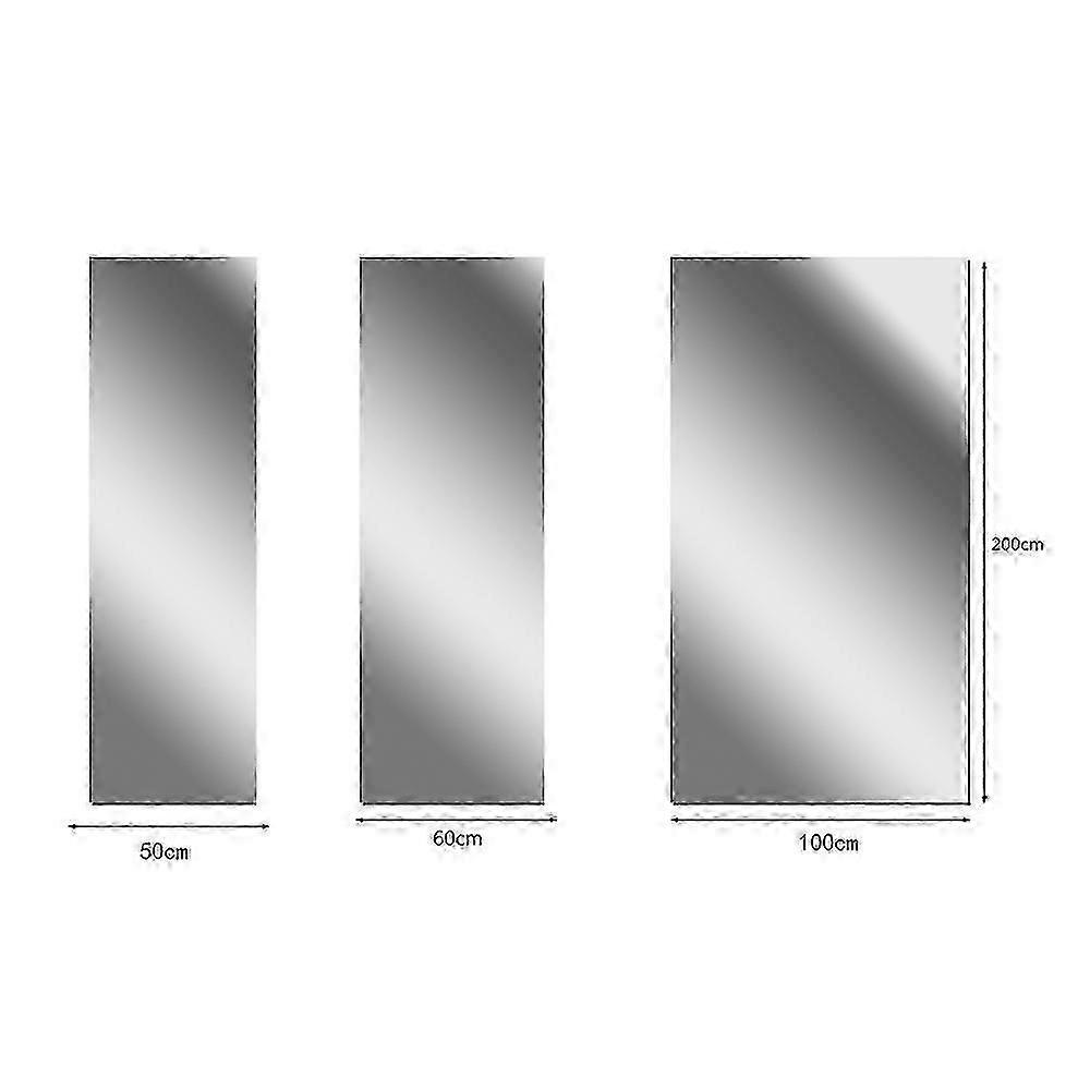 2m Large Mirror Wall Sticker Roll Self Adhesive Bathroom Diy Decor Stick On