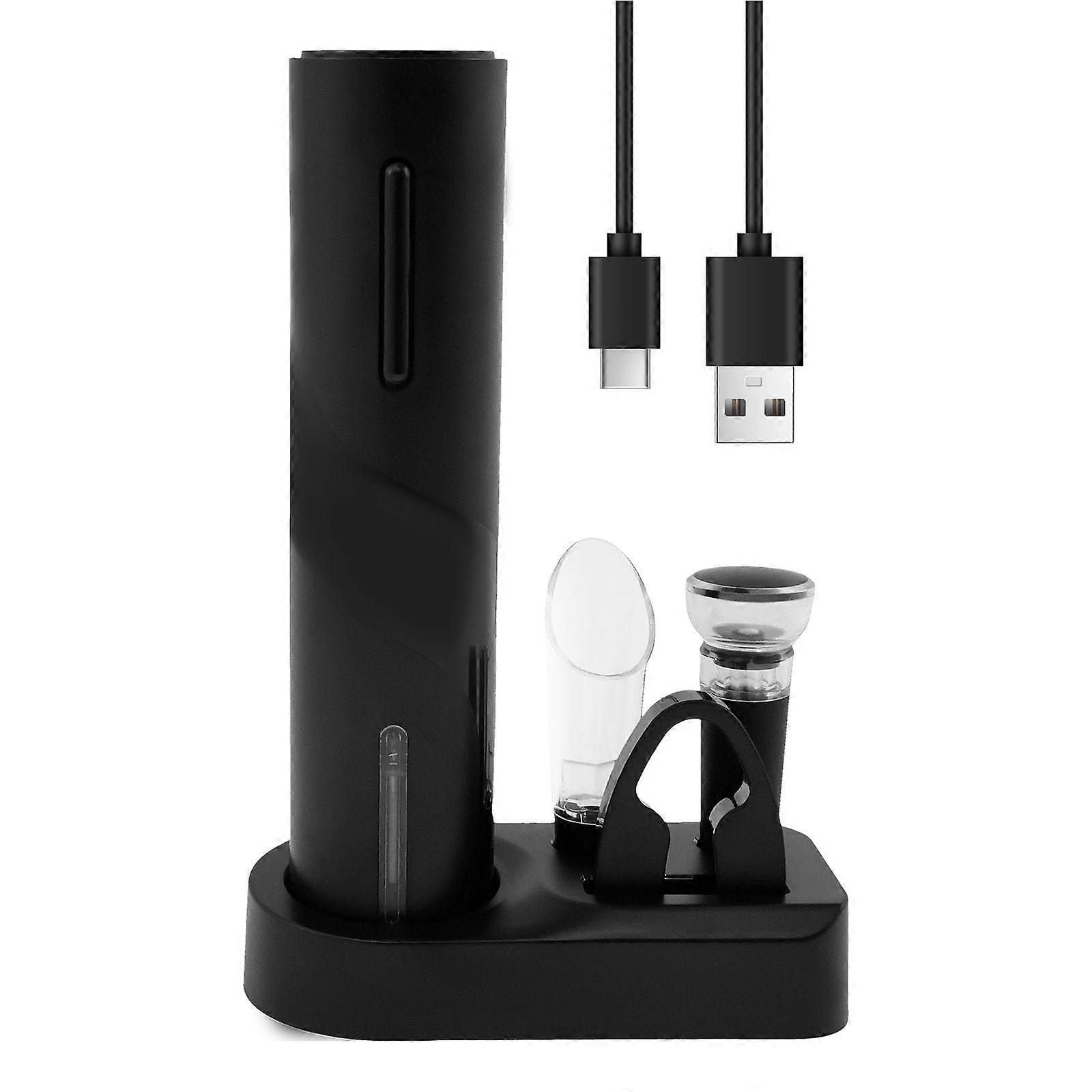 Electric Wine Opener Rechargeable Corkscrew with Storage Base for Wine Bottles, 1 Pack ABS