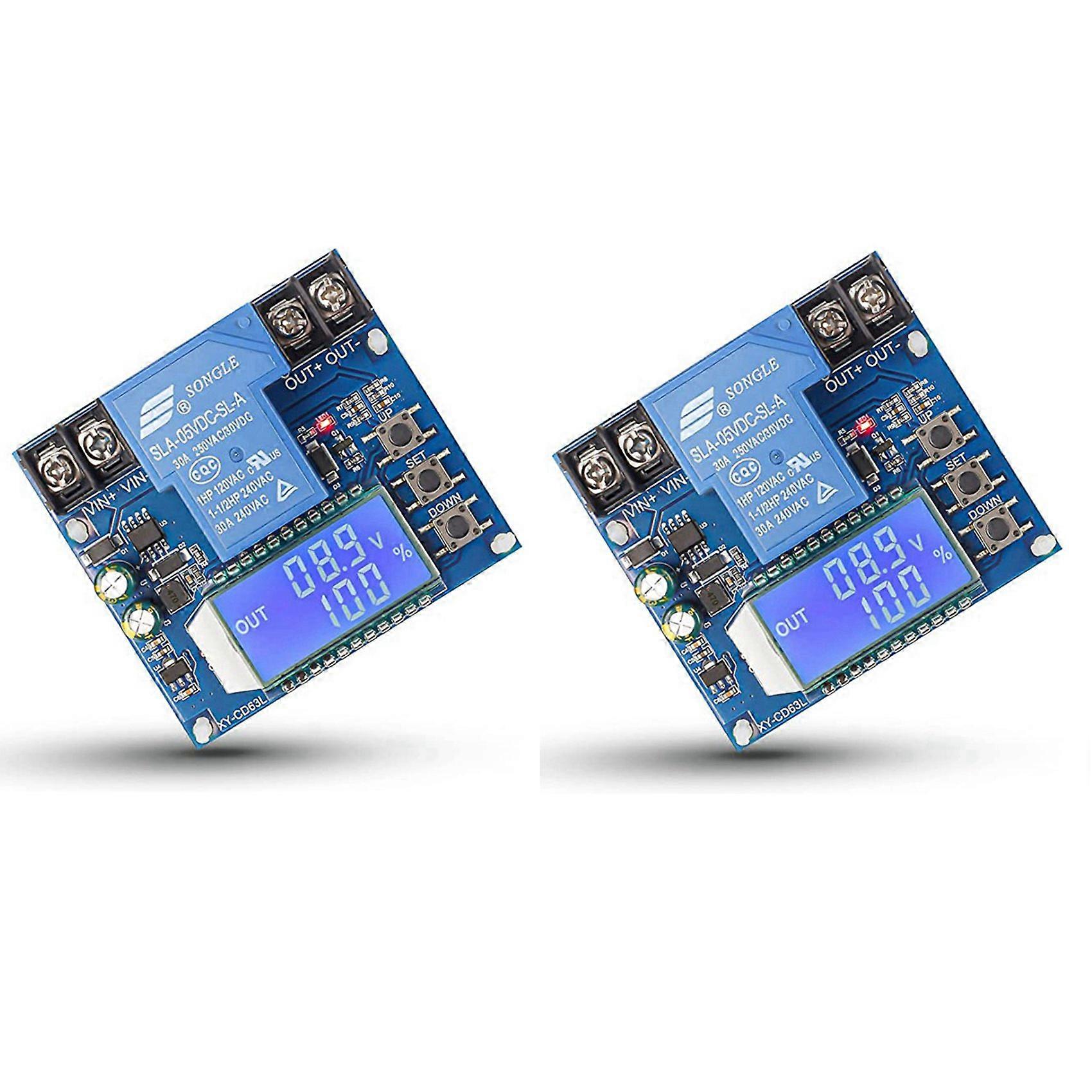 2X Low Voltage Cutoff, DC 6V-60V Low Voltage Protector Disconnect Switch Discharge Protector