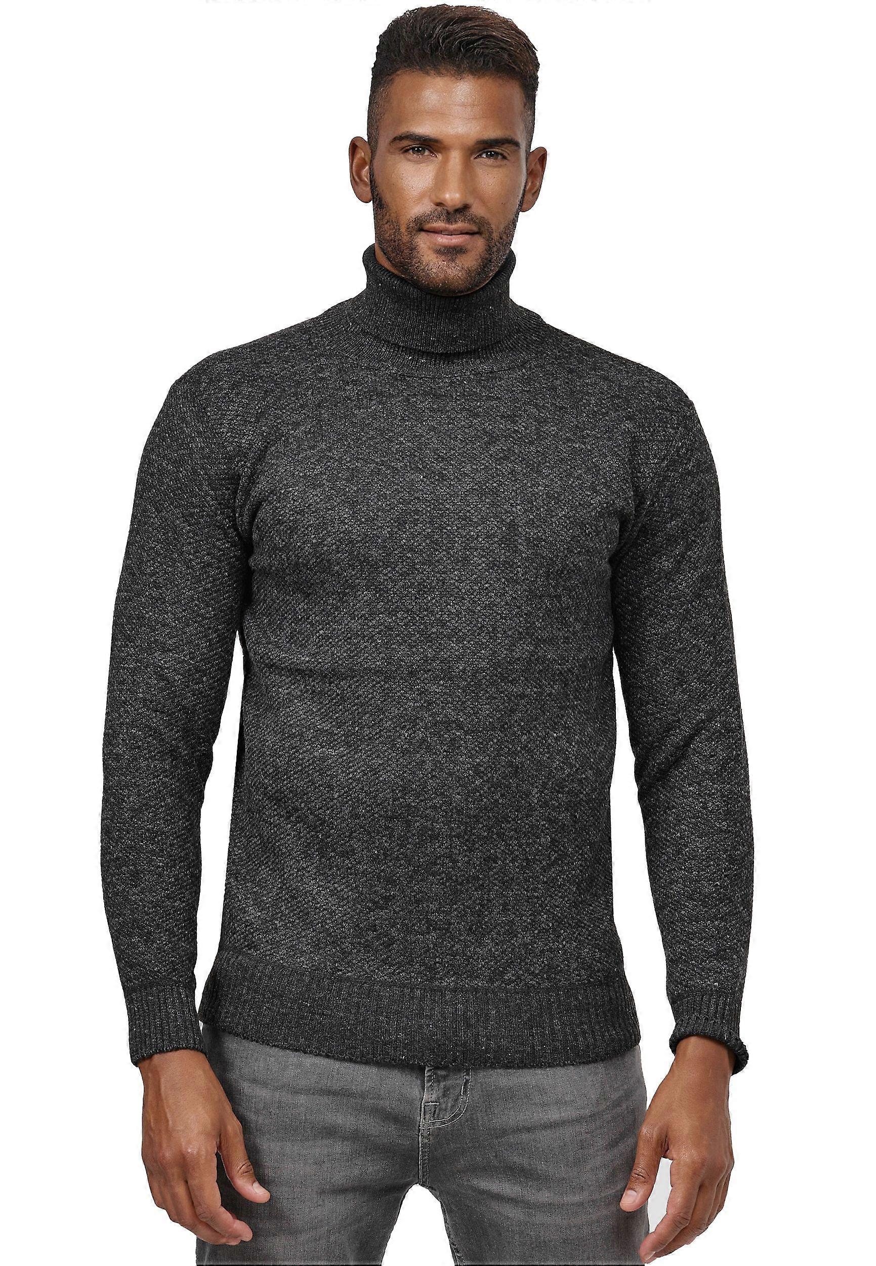Herren Rollkragen Strick Pullover Gefüttert Klassisch Longsleeve Fleece