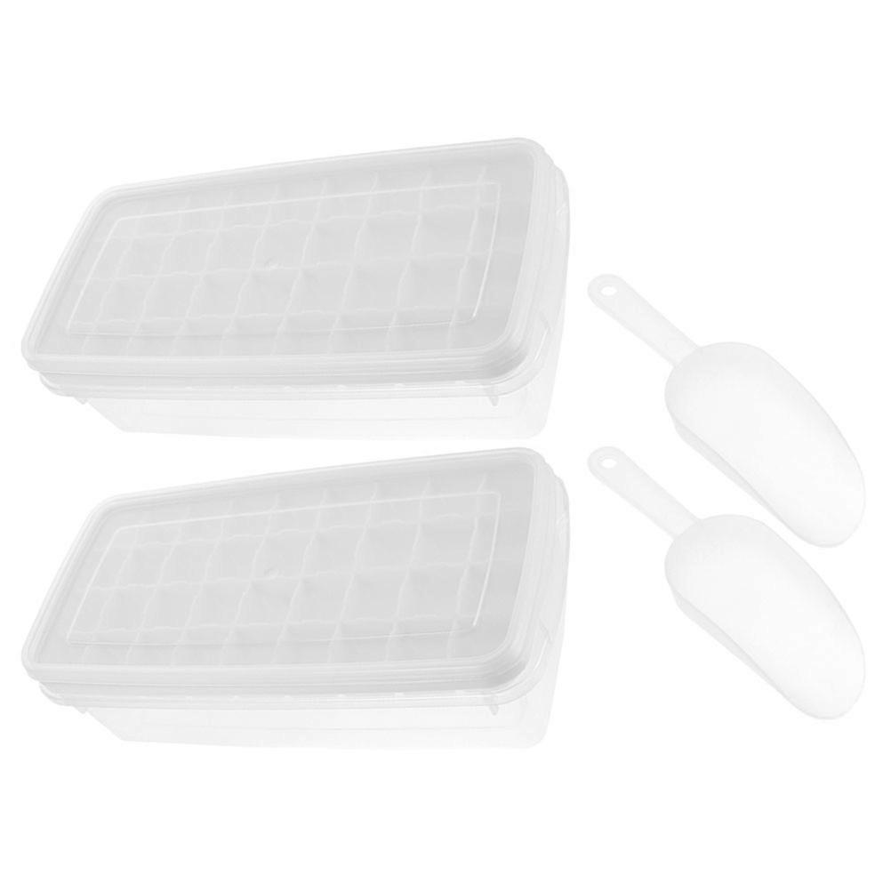 Silicone Ice Cube Mold for Home Use with Easy Release and Cleaning White 36 Cavities 2 Sets