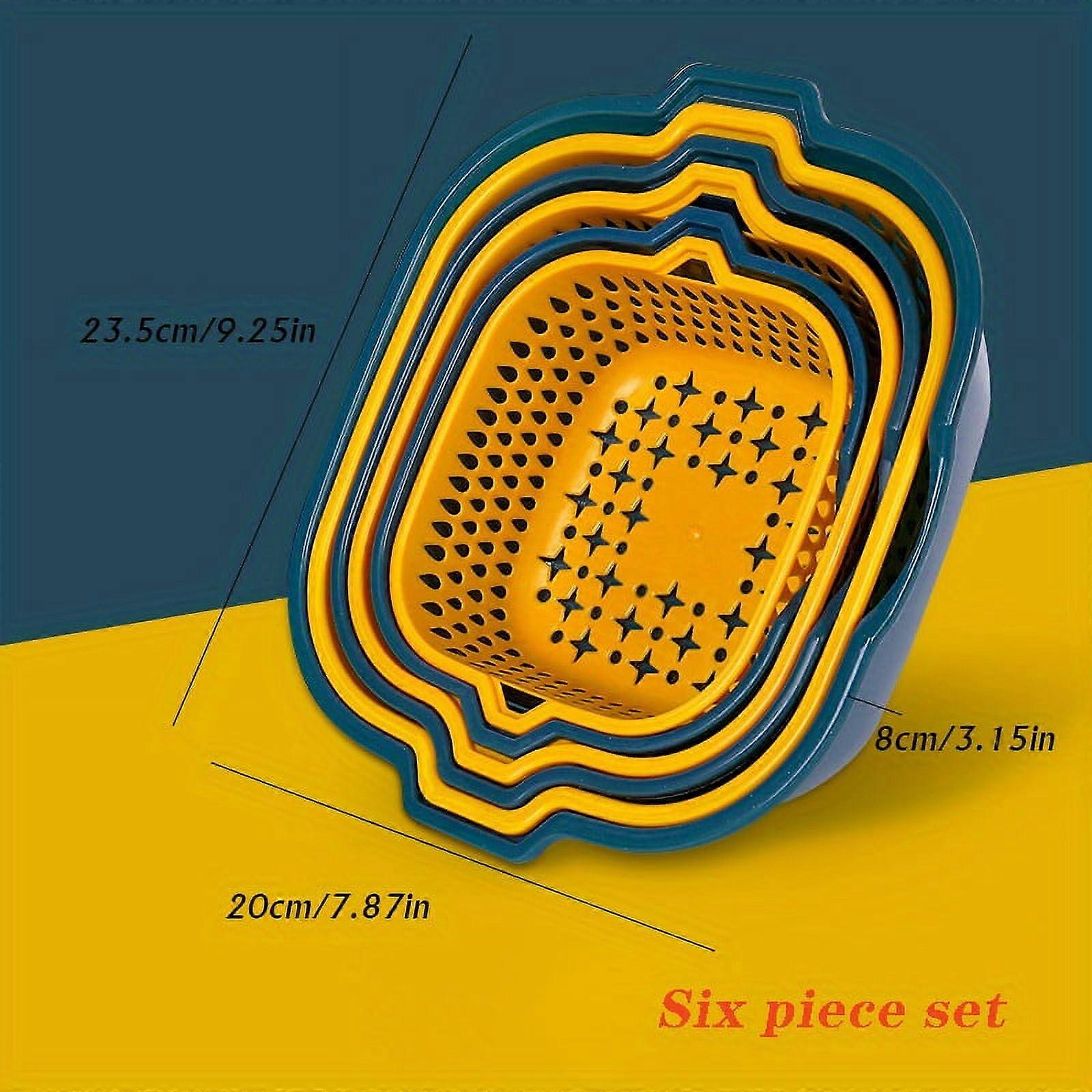 6-Piece Kitchen Wash & Drain Basket Set – Durable, Food-Safe, Multi-Function Storage Solutions