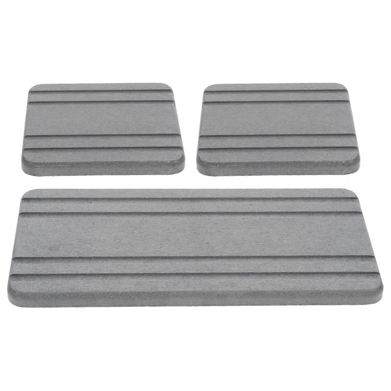 Dark Grey Stone Drying Tray Mat for Instant Dry 3Pcs Bathroom Coaster Set