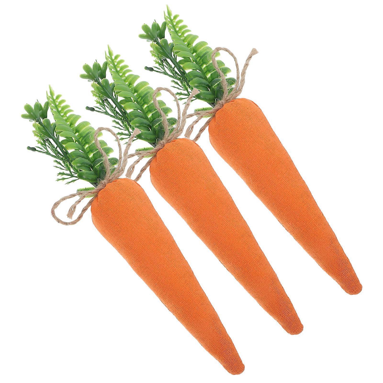 Fake Vegetable Carrot Decorations for Easter Party 3Pcs Ornaments