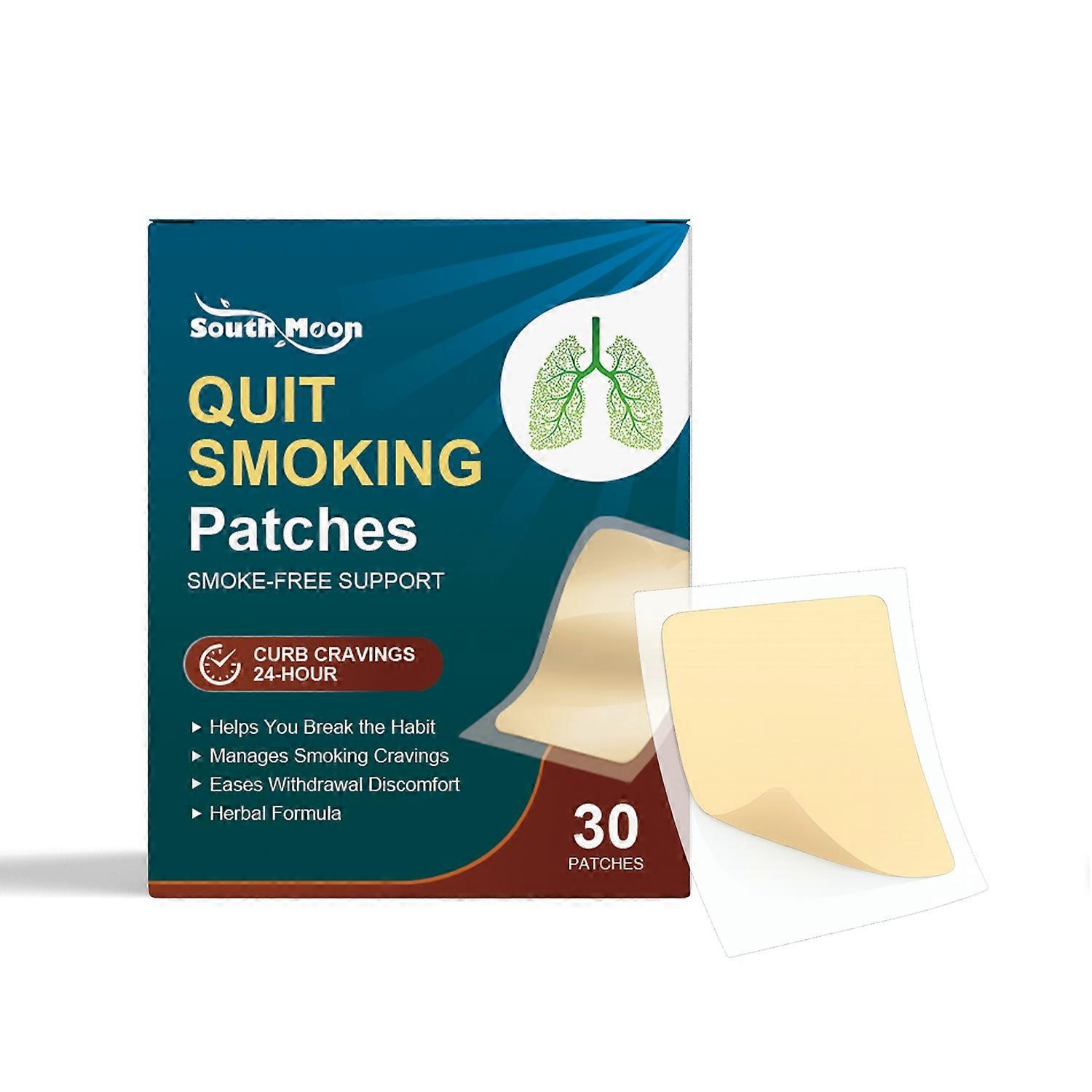 1-6PCS SOUTH MOON 30PCS Quit Smoking Patches Stop Smoking Aids Patches Smoke-Free Support, 24-Hour C