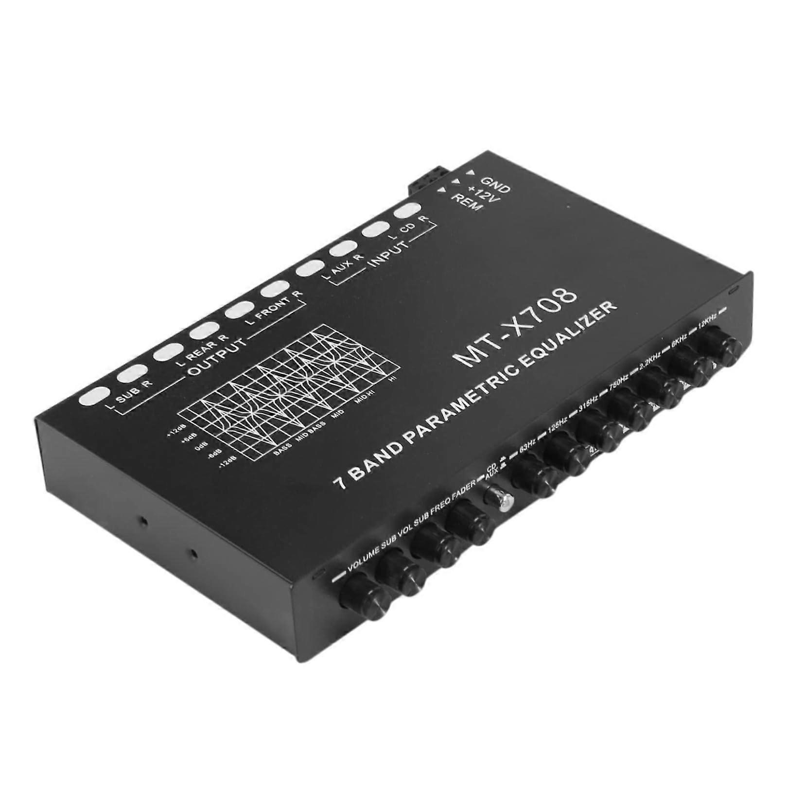 Car Audio Equalizer with Adjustable Tone Control, Enhanced Sound Clarity, Compact Durable Design for All Vehicles