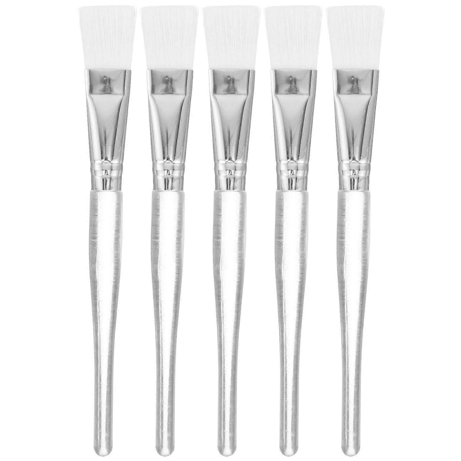 Reusable Face Mask Applicator Brush with Soft Nylon Bristles for Home Use Silver 5pcs