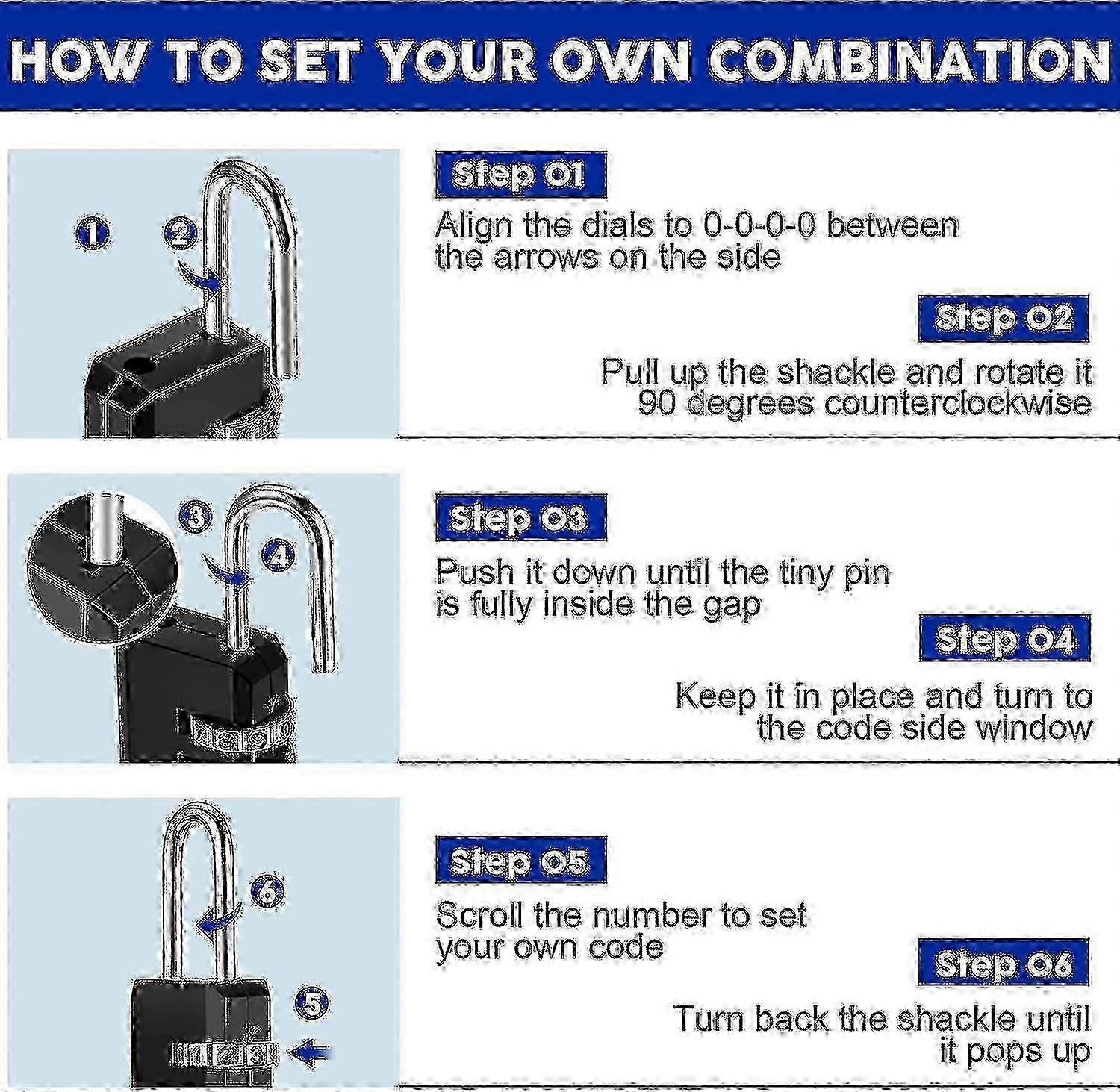 50 Pieces Small Combination Lock 3 Digit Combination Lock Small Padlock SZRH A-D 452