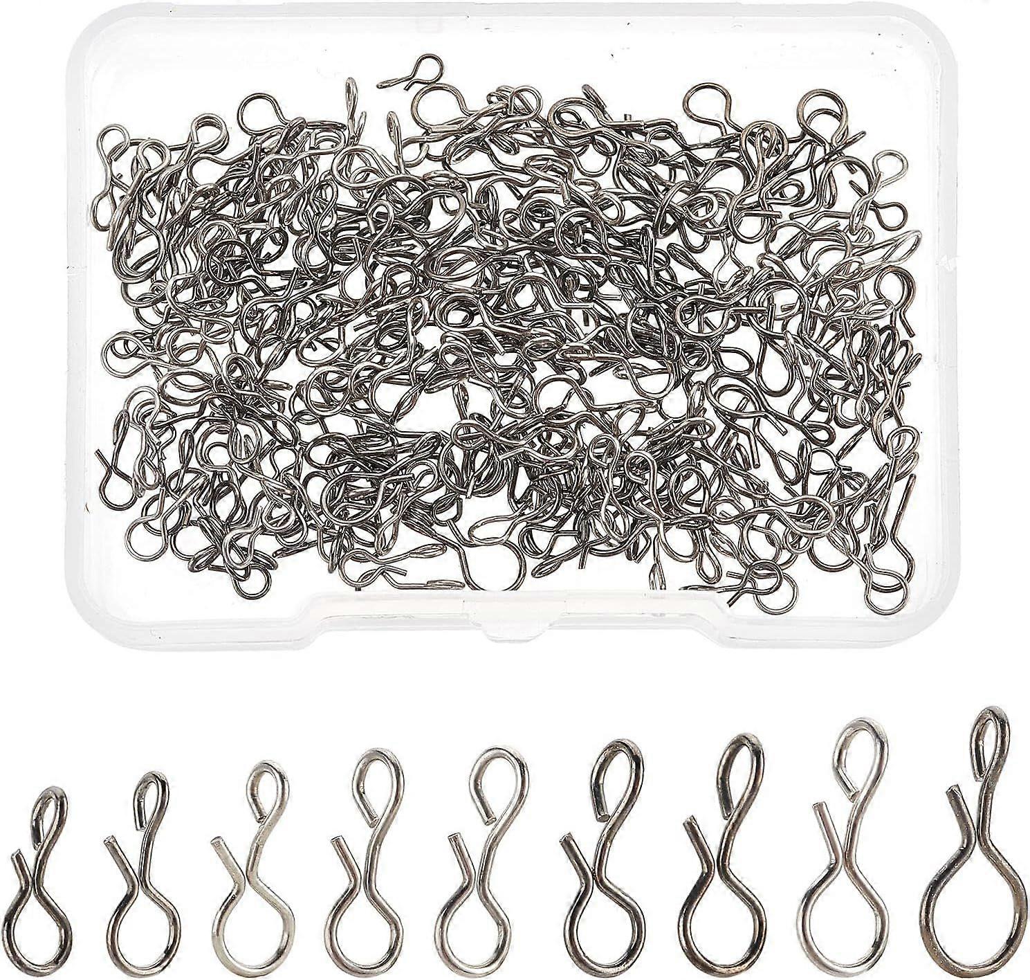 270Pcs 9 Sizes 304 Stainless Steel Fishing Snap Hooks Fast Change Hook Lure Snaps Combo Hook Snaps for Flies Hook and Jigs