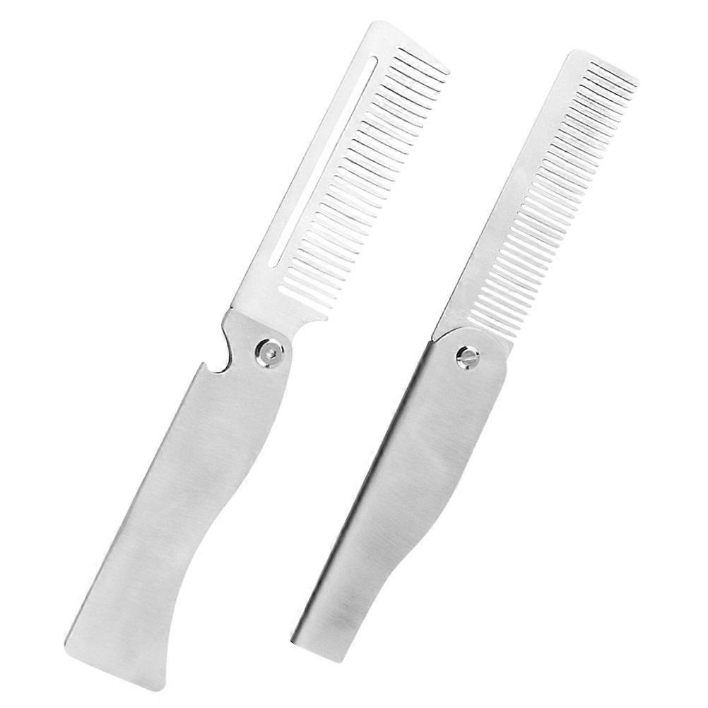 Portable Travel Comb Folding Beard Comb for Men 2Pcs Mustache Styling
