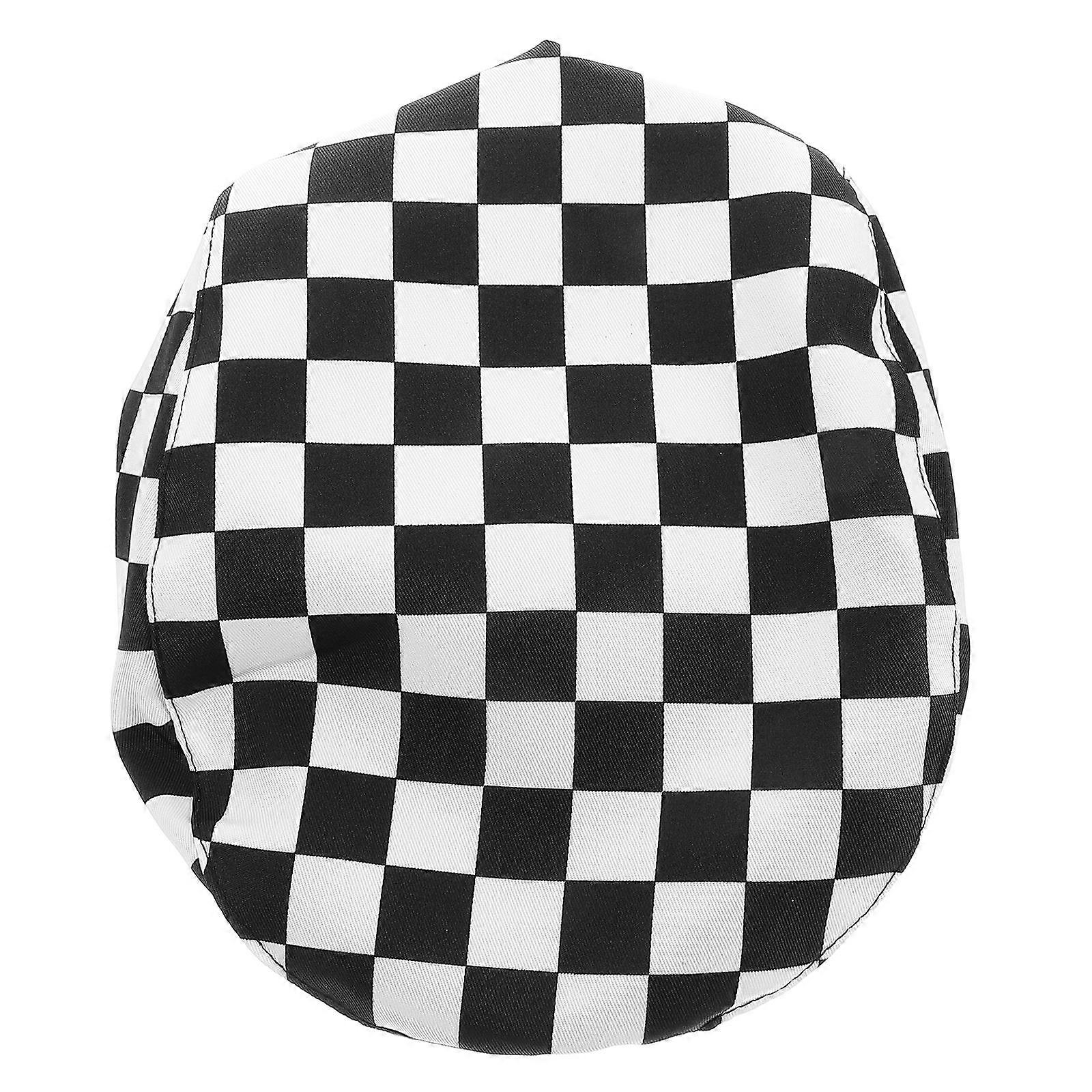 Checkered Print Chef Hat Multi Beret for Cooking Use