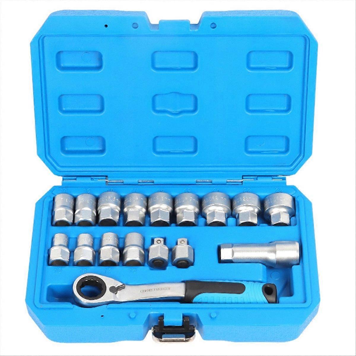 Piercing Ratchet Sleeve Wrench Socket Tool Two-Way Wrench Set