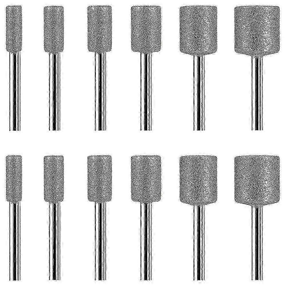 12pcs Diamond Burr Bits Compatible With Stone Rocks Ceramics Dremel Rotary Tools FT