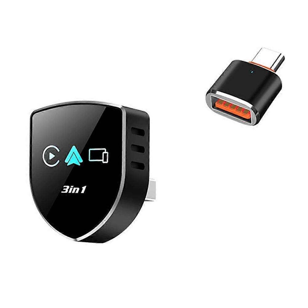 3in1 Wireless Carplay Adapter Airplay Carplay Android Auto Ai Box Bluetooth 5.2+5Ghz WiFi Wired Carplay to Wireless
