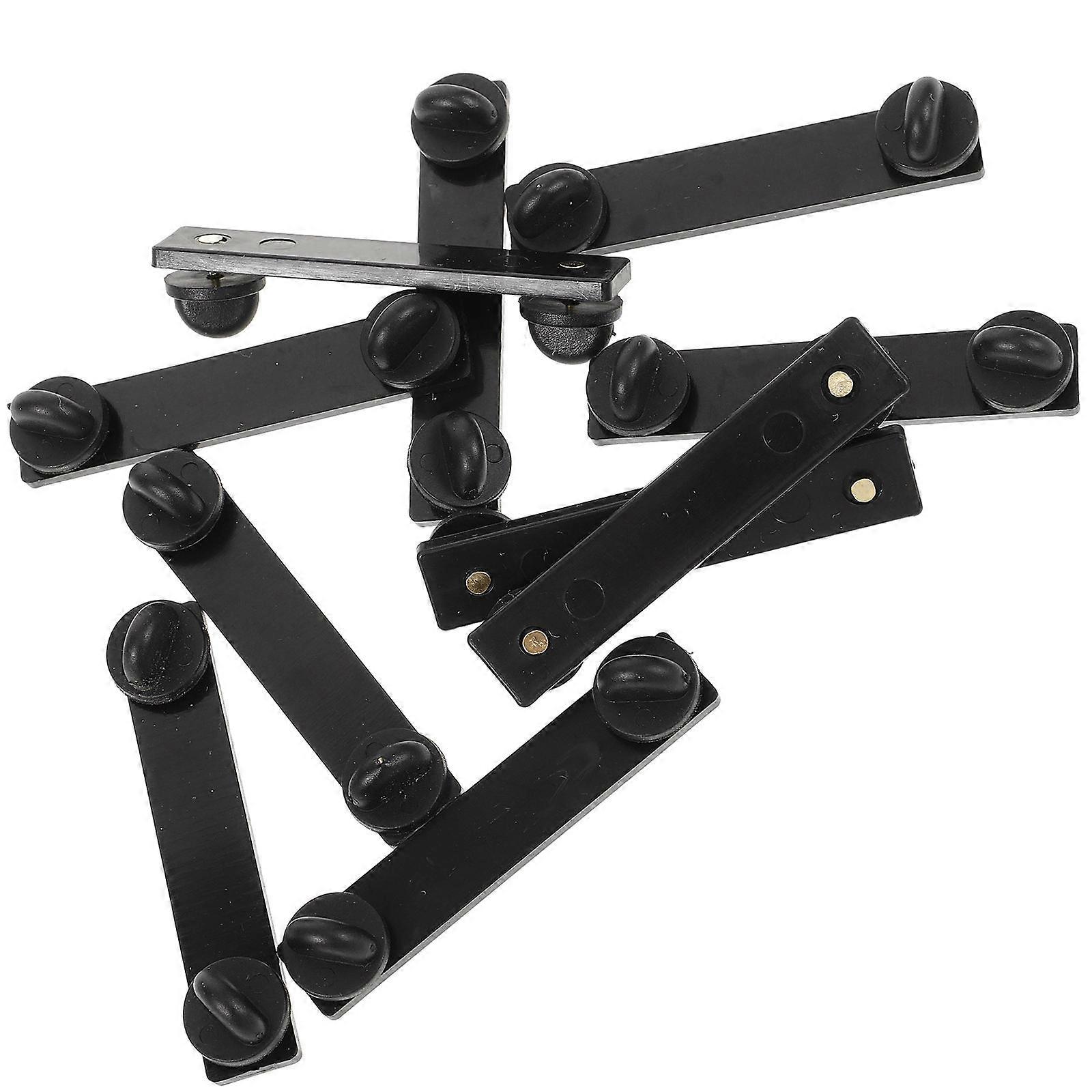 Rectangular Pin Backs Craft Making Clutch Back Metal Plastic Decorative Design Easy To Grasp 10Set