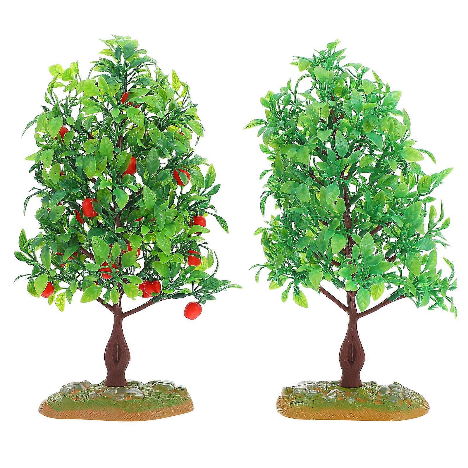 Micro Landscape Model Trees Mini Trees for Decoration 2Pcs Set
